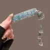 Pasador de Pelo con Borla de Campana de Diamante Azul para Mujer, Accesorio de Pelo Exquisito de Gama Alta, Pinza Lateral, Pasador de Pelo, Pinza BB Lateral de Estilo Antiguo