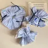 Scrunchie de Laço de Fita de Ballet Estilo Coreano Acessório de Cabelo Grande para Mulheres, Tecido de Renda Texturizado Elástico de Cabelo Ornamento de Cabelo