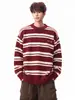 Suéter de bloques de color a rayas 2026 para hombre, nuevo estilo coreano otoño e invierno, tejido casual holgado para hombre