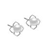 Pendientes de botón de plata esterlina S999, pendientes de perlas para mujer, pendientes de perforación de oreja de nicho de alta calidad, pequeños y elegantes, clavos para hueso de oreja sin púas