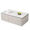2026 Nova Mesa de Centro e Rack para TV em Pedra Sinterizada Estilo Creme para Sala de Estar, Design Moderno Simples para Apartamentos Pequenos, Formato Retangular Popular