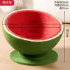 Nido rascador de sisal para gatos resistente al desgaste resistente a los arañazos nido de gato sandía todo en uno universal para las cuatro estaciones tabla para afilar las uñas de gato