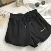 Pantalones Cortos Deportivos Casuales de Waffle para Mujer, Nuevo Estilo Coreano de Verano, Holgados de Cintura Alta, Pantalones Cortos Anchos para Casa para Estudiantes, Adecuados para Usar Afuera