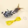 Juguete divertido para gatos Juguete de simulación de pájaro con sonido de pájaro para mascotas, colgante para aliviar el aburrimiento, artefacto de auto-entretenimiento, resistente a arañazos y mordeduras, suministros para mascotas