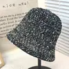 Chapéu de Pescador Artístico Estilo Coreano Atacado Chapéu Bacia Malhado Versátil Estilo Japonês Chapéu Balde Tecido à Mão Feminino Tricô