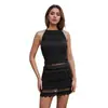 Roupas Femininas Europeias e Americanas Primavera e Verão Tecido Plissado Costas Nu Conjunto de Saia Personalizado Nova Saia Respirável com Amarração que Molda o Quadril! Novas Cores Adicionadas!