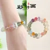 Pulsera de cuentas de amatista super siete oro negro multi-tesoro para mujer, moda de alta gama, pulsera de cristal blanco tallado, venta al por mayor de joyería