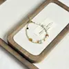 Diseño Retro de Nicho Estilo Maillard Anillo de Carrera de Aventurina Verde Collar para Mujer Collar de Concha Natural Cadena para Clavícula de Acero de Titanio para Mujer