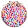 Contas Redondas Foscas de Acrílico Coloridas, Acessórios de Miçangas Artesanais para DIY, Materiais de Contas Soltas para Decoração de Pulseiras e Colares