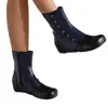 Botas Boken Retro com Salto Interno em Retalhos Comércio Exterior Transfronteiriço Estação Independente Novos Sapatos Femininos Botas Curtas