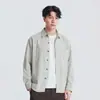 Yizhi 26 Nueva Camisa de Otoño Lyocell Tencel Manga Larga para Hombre Casual Simple Cárdigan con Puntadas, Camisa Sofisticada