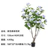 Árbol de hortensias artificial, árbol grande de flores artificiales para interiores, jazmín colgante, planta en maceta de pie, adorno de decoración para escaparate