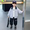 Jaqueta Infantil Masculina para Primavera e Outono Estilo Coreano Crianças Bonitas Casuais Roupas de Motociclista Cardigan para Bebês e Crianças Pequenas Roupas de Cima de Comércio Exterior