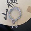 Pulsera de Mariposa de Cristal Femenina Diseño Nicho Ins Pulsera Luz de Luna Gris Pulsera DIY Regalo para Estudiante