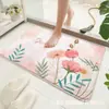 Alfombrilla de Baño Simple Transfronteriza Absorbente de Agua Antideslizante Imitación Cachemir Felpa Decorativa de Planta Flor Alfombra para Sala de Estar