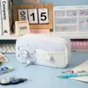 Nueva Caja de Papelería Linda de Nicho de Gran Capacidad Diseño de Cordón Multicapa Bolsa de Almacenamiento de Alta Apariencia para Niñas Fabricante Mayorista