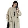 Casaco de Lã Cinza 2026 Outono e Inverno Estilo Coreano Comprimento Médio High-End Estilo Hepburn Casaco de Lã para Mulheres