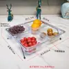 Caixa de Molho para Buffet Melamina Branca com Quatro Compartimentos Suporte para Exibição de Pratos Frios Frutas Divisor de Prato de Refeição com Seis Compartimentos Prato de Degustação