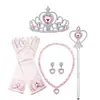 Set de Varita Mágica Corona Congelada Accesorios para la Cabeza Infantiles Amor Elsa Princesa Guantes Collar Anillo Aretes Varita