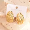 Pendientes Circulares de Acero de Titanio Europeos y Americanos Transfronterizos, Pendientes Geométricos de Nicho de Moda, Pendientes de Lujo Ligero de Alta Gama, Pendientes para Mujer al por Mayor