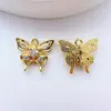 Colgante de Mariposa con Incrustaciones de Circonita Chapado en Cobre para DIY, Encanto para Pendiente, Pulsera, Collar, Material Hecho a Mano, Accesorios de Joyería