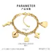 Moda Transfronteriza Colgante Personalizado en Forma de Corazón Pulsera de Acero Inoxidable Diseño de Alta Gama Europeo y Americano Pulsera de Cuentas con Llave
