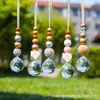 Decoraciones para Árbol de Navidad, Bolas de Madera con Cuentas, Bolas de Hilo, Atrapasoles, Adornos Colgantes para Coche, Cuentas de Colores Mixtos, Suministro Transfronterizo