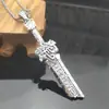 Nuevo Colgante de Plata de Ley S925 Espada Rota Glotona Plata Tailandesa Retro Colgante de Personalidad Dominante de Hombres y Mujeres Palabra de Batalla Colgante de Textura Versátil