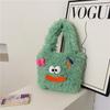 Bolso de hombro de felpa lindo y feo para otoño e invierno, bolso de mano para niñas de gran capacidad con dopamina para jardín de infantes