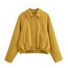 Moda Versátil Suelta Casual Otoño 2025 Chaqueta de Gamuza Jengibre con Solapa 6318237