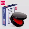 Deli 9870 Almohadilla de Tinta Grande Mesa de Impresión Roja Secado Rápido Redonda Aceite de Impresión Sello Atómico para Huella de Mano Cuadrado Indonesia