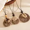 Collar colgante de resina y ratán transfronterizo europeo y americano, cadena para la clavícula de diseño nicho, estilo vintage, accesorio para mujer inspirado en las vacaciones
