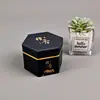 Lata Personalizada para Chá Vazia Caixa de Embalagem para Chá Preto Caixa de Presente Caixa de Sândalo Criativa Chinesa Caixa Hexagonal para Armazenamento de Chá