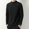 Nova blusa masculina de gola alta de manga comprida para o outono, estilo coreano, moderna, camiseta preta pura para o outono