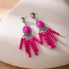 Pendientes de borla turquesa estilo étnico vintage más vendidos transfronterizos, pendientes de moda de alta gama, pendientes colgantes estilo bohemio