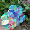 Escama de Dragón Sirena Iridiscente Concha Grande 40mm Lentejuelas Plegadas DIY Siete Colores Deslumbrante Escama de Pez Forma de Abanico Cuentas