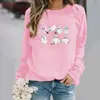 Suéter de moda para mujer 2023 estampado Independiente cuello redondo gato lindo Halloween suéter divertido