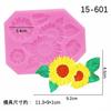 Bolo de folha Molde de silicone Girassol Flor Folha Flor Pastoral Flor Folha Cerâmica macia Gel Gel Acessórios