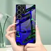 Adecuado para funda de teléfono Samsung S26ULTRA con líneas de patrón morado, cubierta protectora S24, funda de cristal templado A57, A07