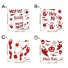 Pegatinas de Pared de Huellas de Manos y Pies Sangrientos de Terror de Halloween, Pegatinas Decorativas de Esqueleto Fantasma Murciélago Salpicaduras de Sangre, Pegatinas de Atmósfera de Casa Embrujada