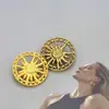 Botões Metálicos Vintage em Formato de Sol com Design Vazado, Acessórios Decorativos para Ternos, Casacos, Jaquetas de Couro e Calças Masculinas e Femininas
