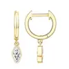Pendientes Colgantes Huggie de Moda Transfronteriza Europea y Americana con Colgante de Circonita Pendientes de Aro 2024 Joyería de Verano para Mujeres