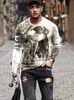 Moda de pesca para hombre, manga larga, otoño, impresión digital 3D, nueva calle, holgada, casual, transfronteriza, comercio exterior, producto popular
