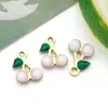 Accesorios para Joyería DIY Estilo Coreano, Mini Colgantes de Cereza Coloridos con Goteo de Aceite, Electroplateados al Vacío para Pulseras, Collares, Pendientes y Colgantes