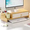 Suporte para Monitor de Computador de Mesa com Gaveta Caixa Organizadora de Desktop Base para Laptop de Dormitório Prateleira Elevatória