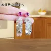 Brincos de Franja com Lantejoulas de Coração de Pêssego Azuis para Mulheres Design de Nicho Brincos Únicos Novos Brincos 2025 Alto Padrão
