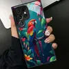 Adecuado para funda de teléfono Samsung S26ULTRA A90 loro colorido S24 cristal templado A16 cubierta protectora negra A07