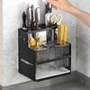 Suporte para Hashis com Drenagem Suporte para Facas Doméstico Suporte de Parede Multifuncional para Facas de Cozinha Prateleira de Armazenamento Prateleira Integrada para Armazenamento de Facas
