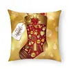 Serie Navideña de Almohadas Calientes Transfronterizas Funda de Cojín para Sofá Mesita de Noche Sala de Estar Almohada Decorativa Funda de Almohada Impresa para el Hogar