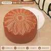 Banqueta ottomana de couro estilo boêmio vintage criativa com armazenamento para sala de estar, uso doméstico, caixa de armazenamento para roupas sazonais, pufe de sofá